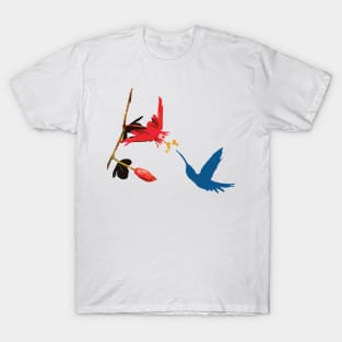 humming bird with Hibiscus flower T-Shirt